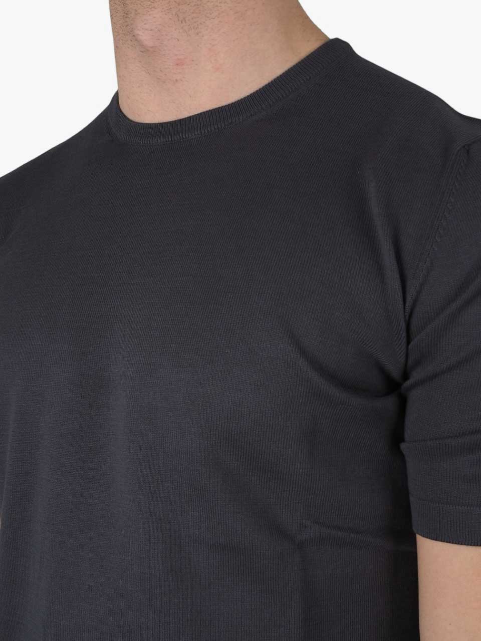 Knitted Cotton T-Shirt Grey