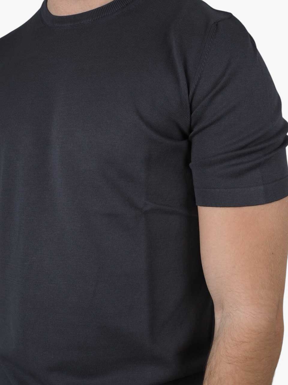 Knitted Cotton T-Shirt Grey