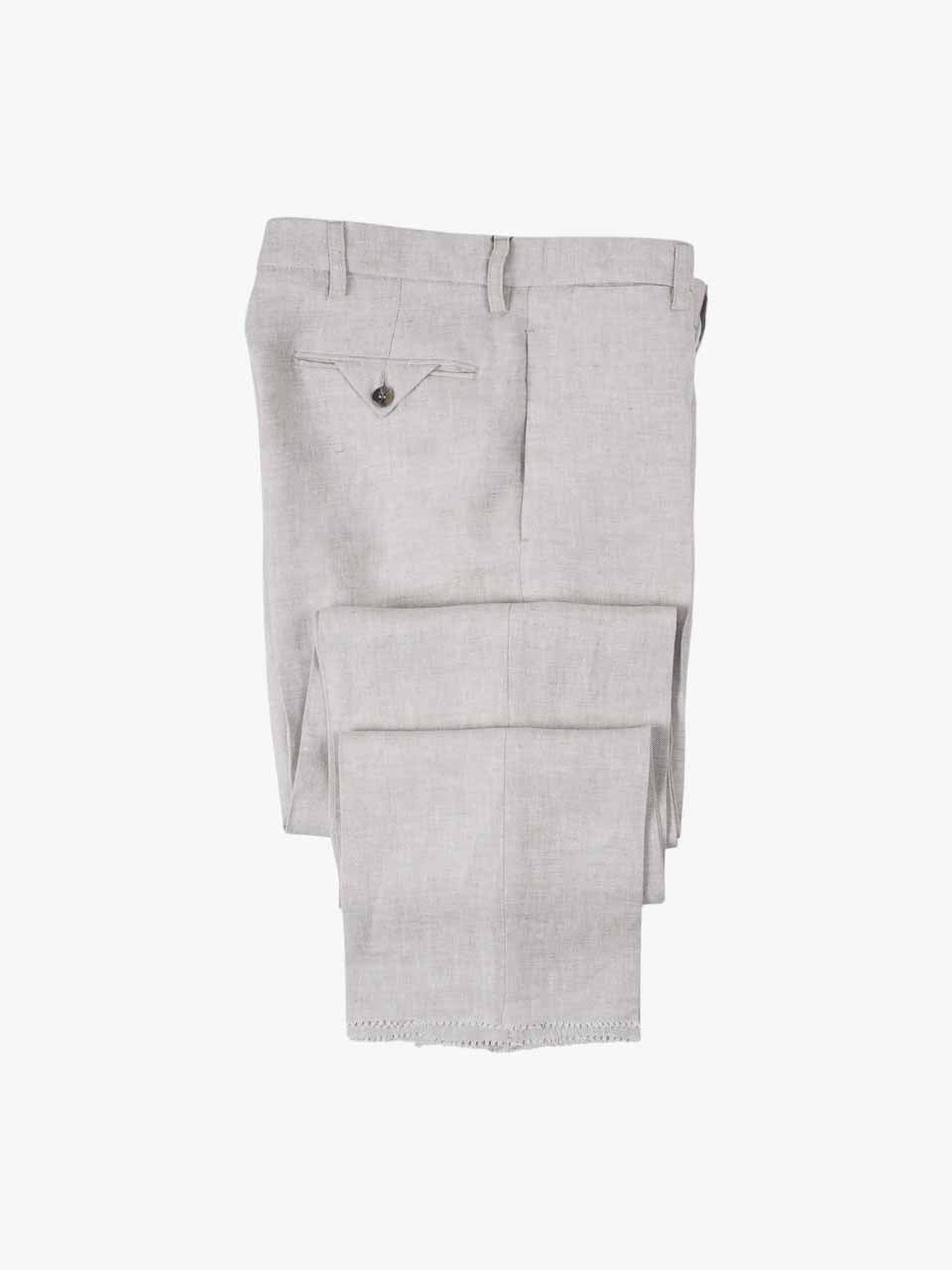 Loose Fit Linen Trousers Beige