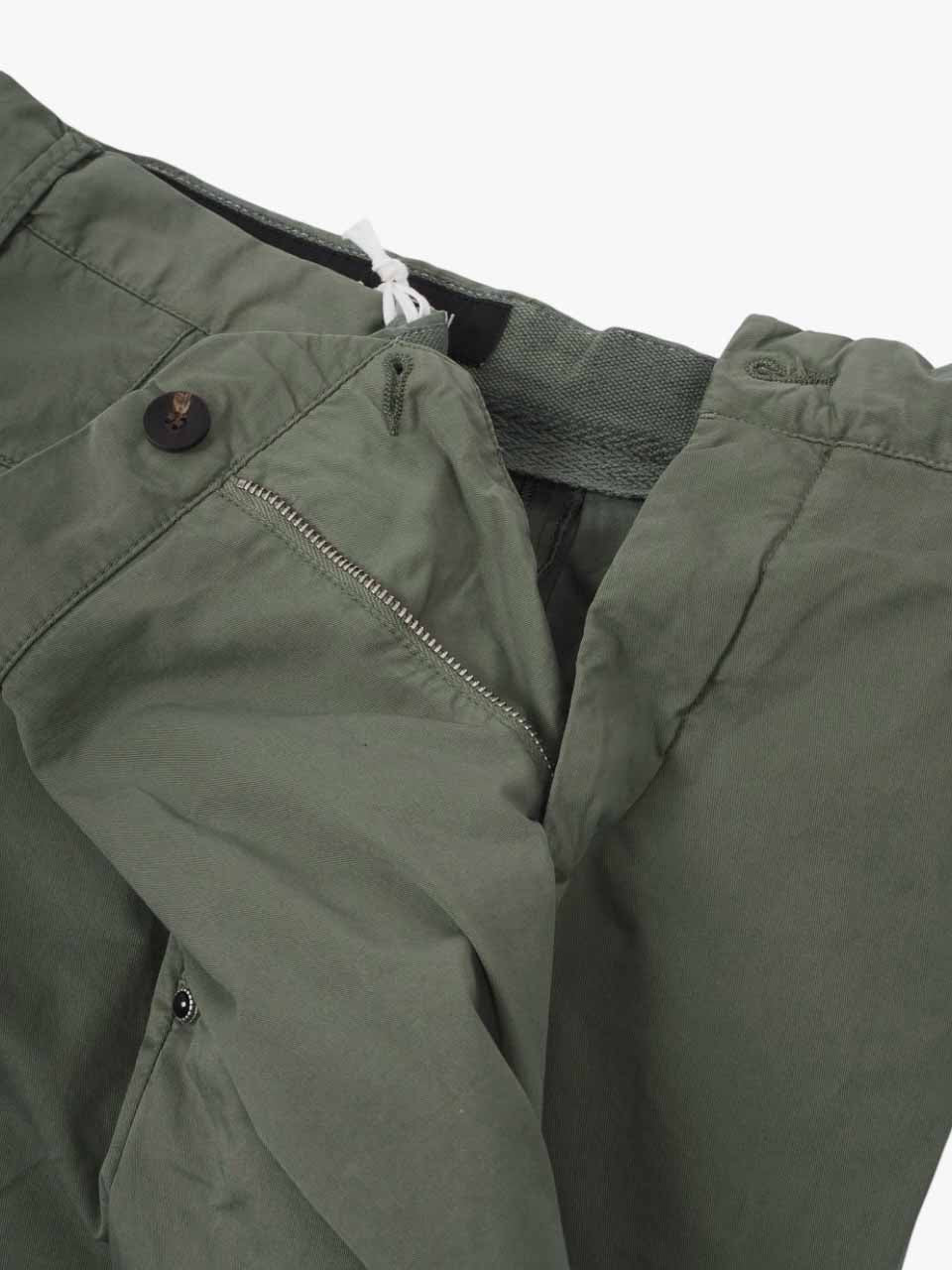 White Sand Prima Cotton Trousers Loose Fit Green
