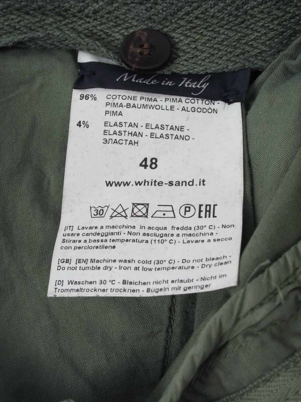 White Sand Prima Cotton Trousers Loose Fit Green