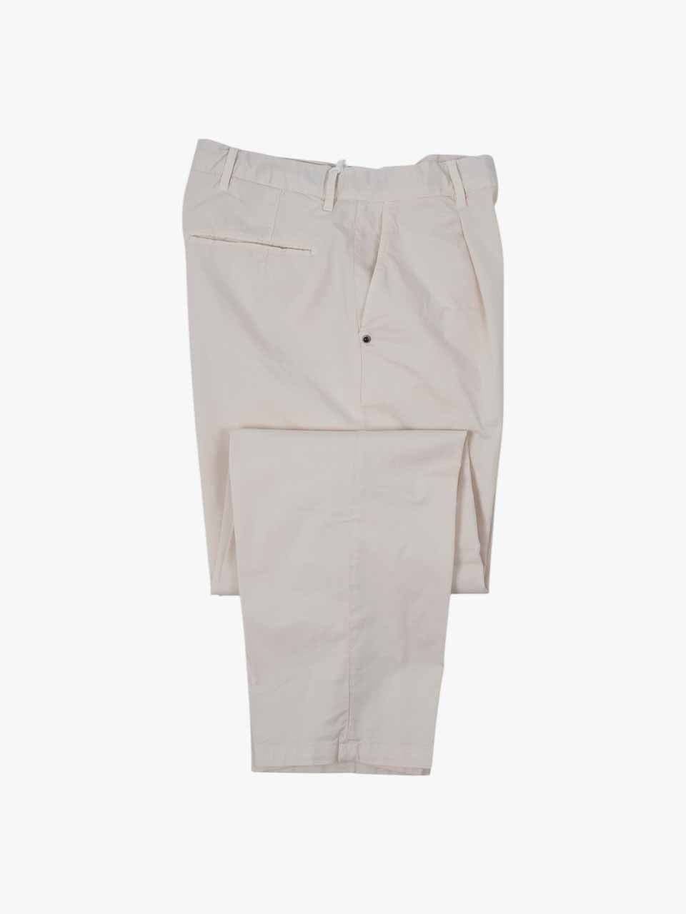 White Sand Prima Cotton Trousers Loose Fit Off White