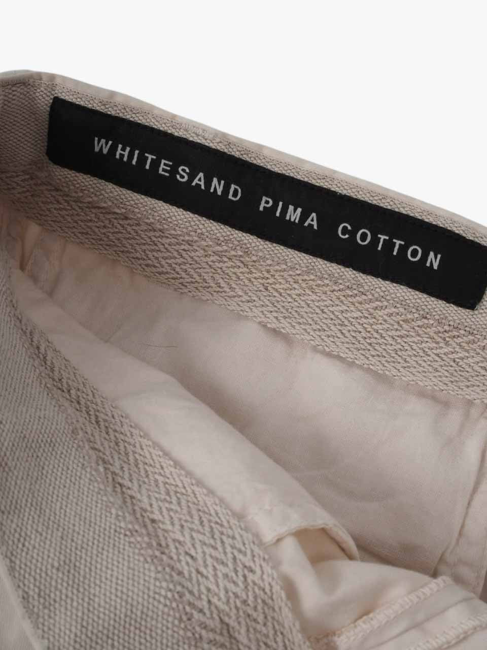 White Sand Prima Cotton Trousers Loose Fit Off White
