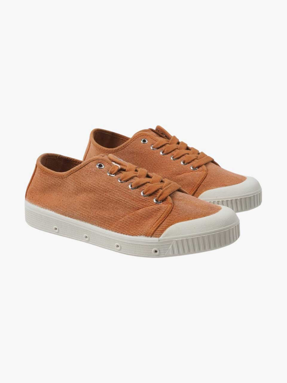 Washed Heavy Twill Canvas Trainer Shoe Orange