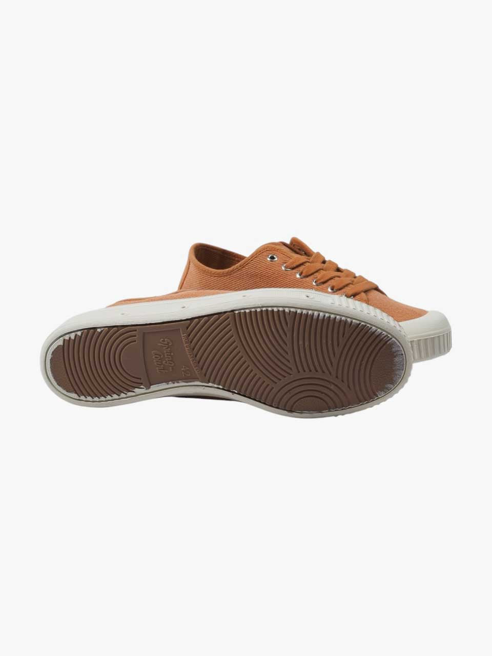 Washed Heavy Twill Canvas Trainer Shoe Orange