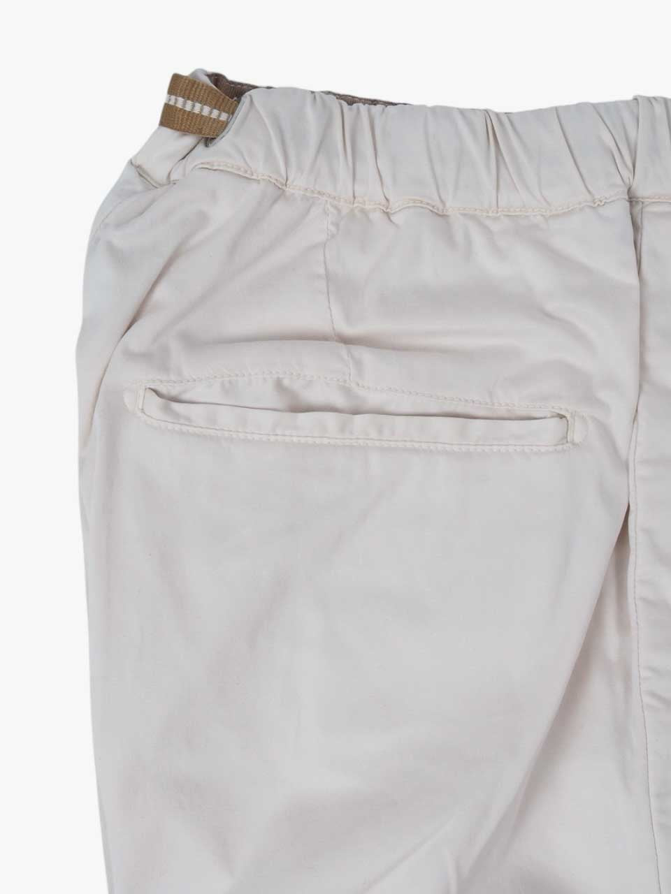 Washed Cotton Trousers Loose Fit Cream