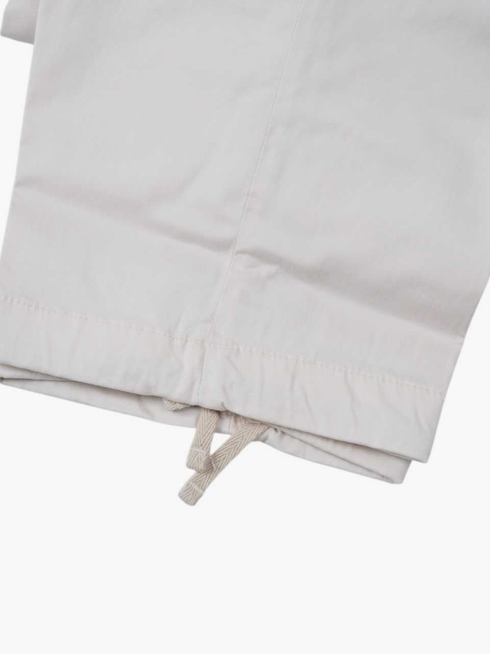Washed Cotton Trousers Loose Fit Cream