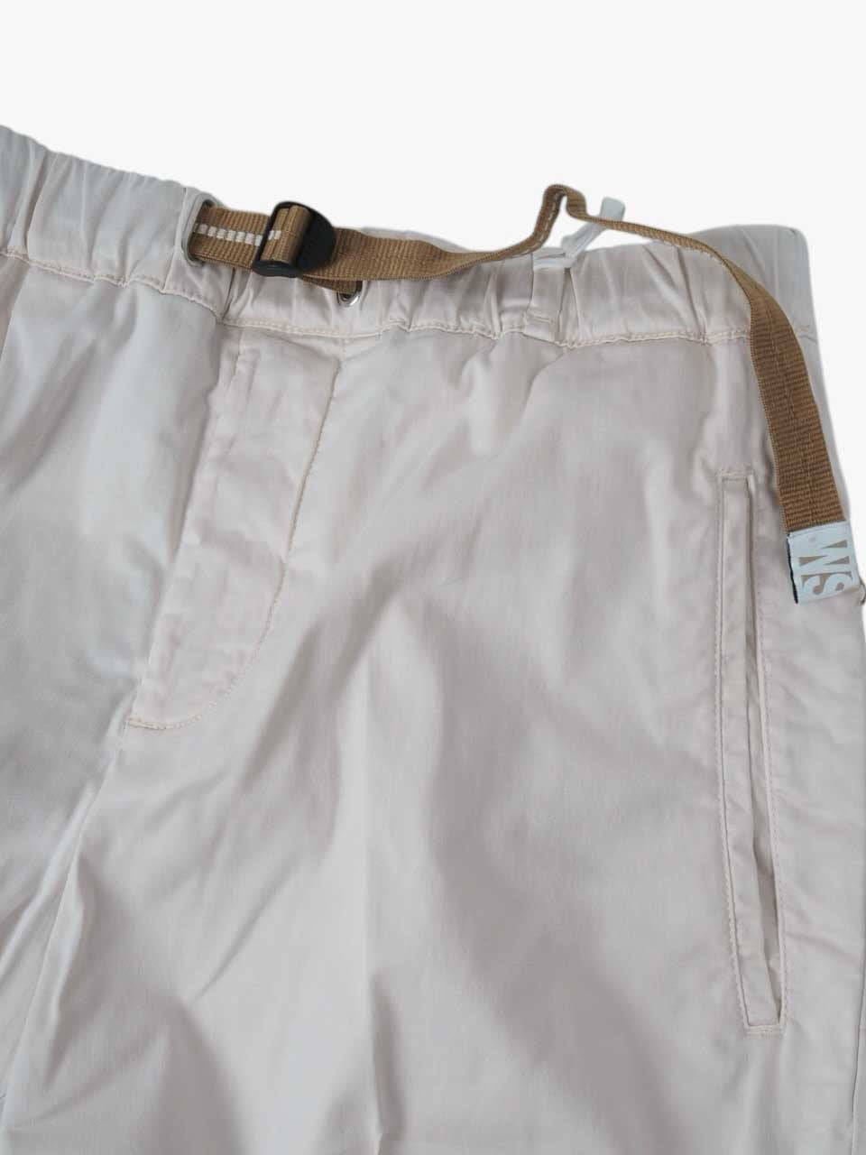 Washed Cotton Trousers Loose Fit Cream