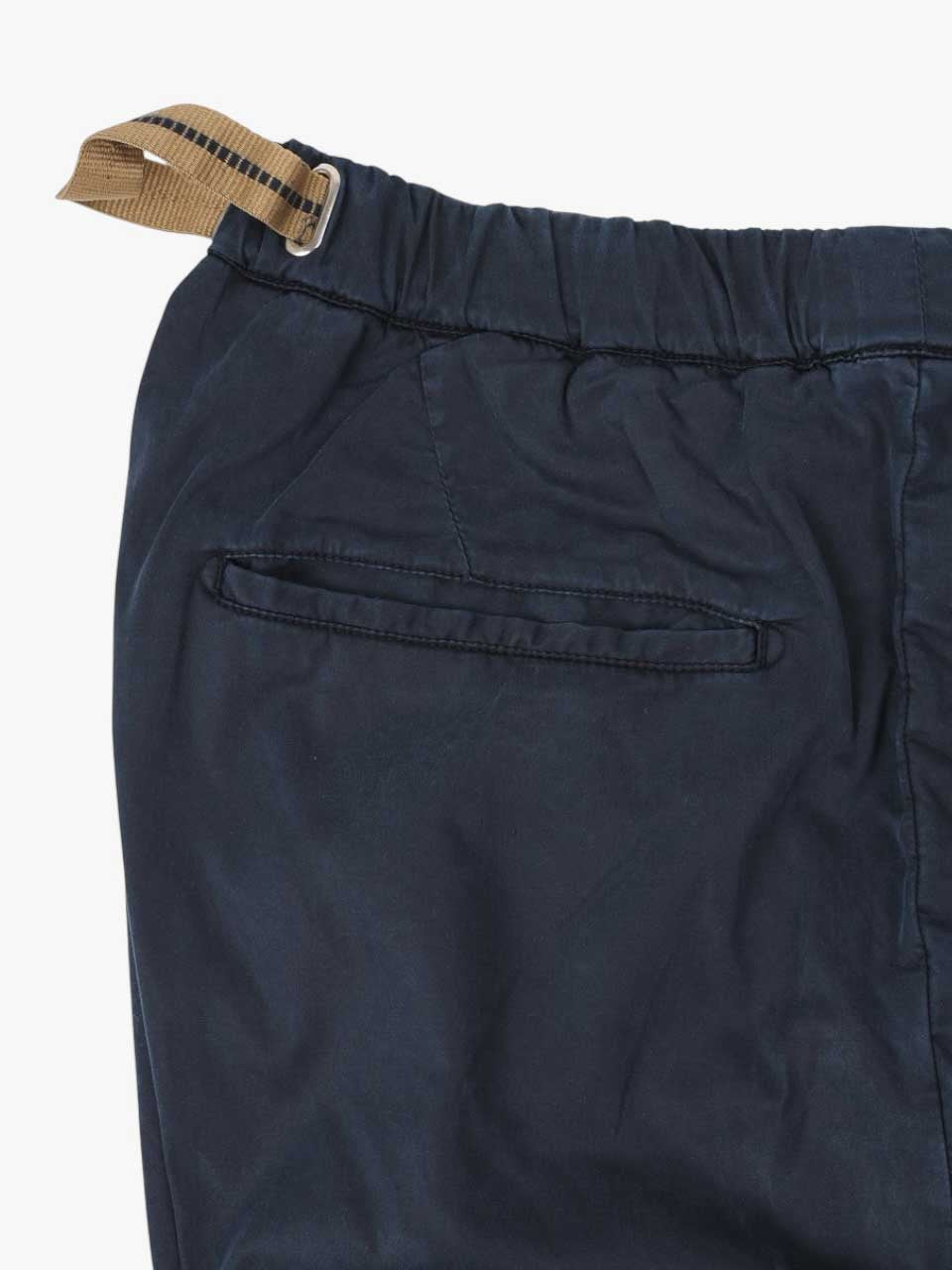 Washed Cotton Trousers Loose Fit Navy