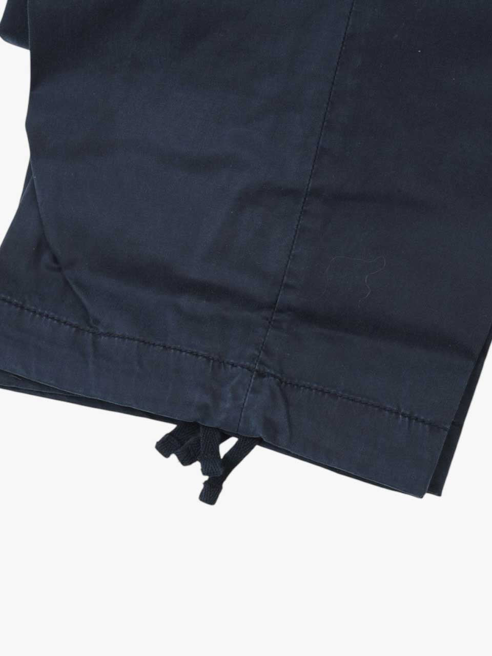 Washed Cotton Trousers Loose Fit Navy