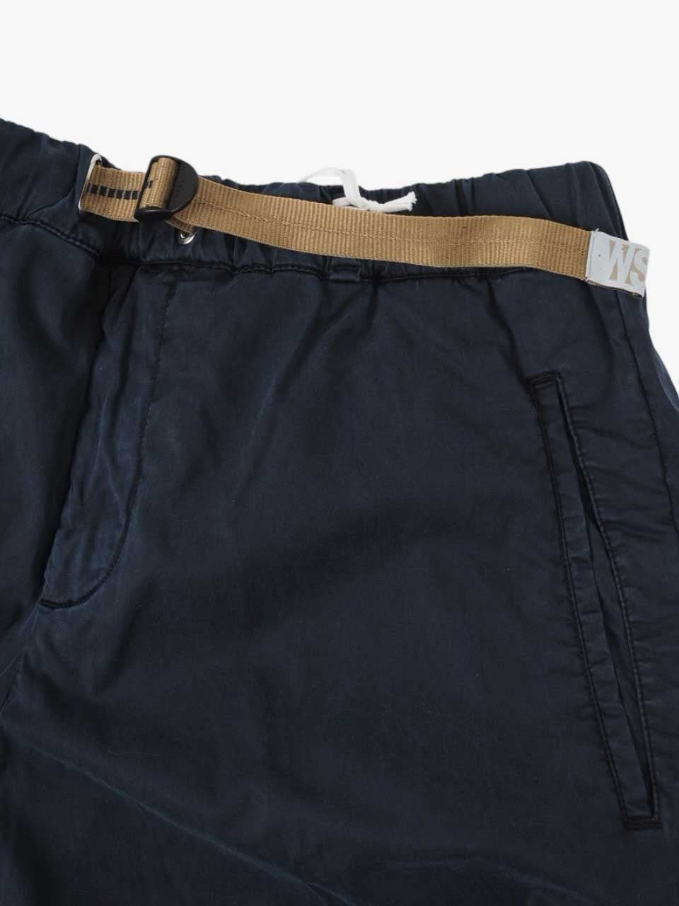 Washed Cotton Trousers Loose Fit Navy