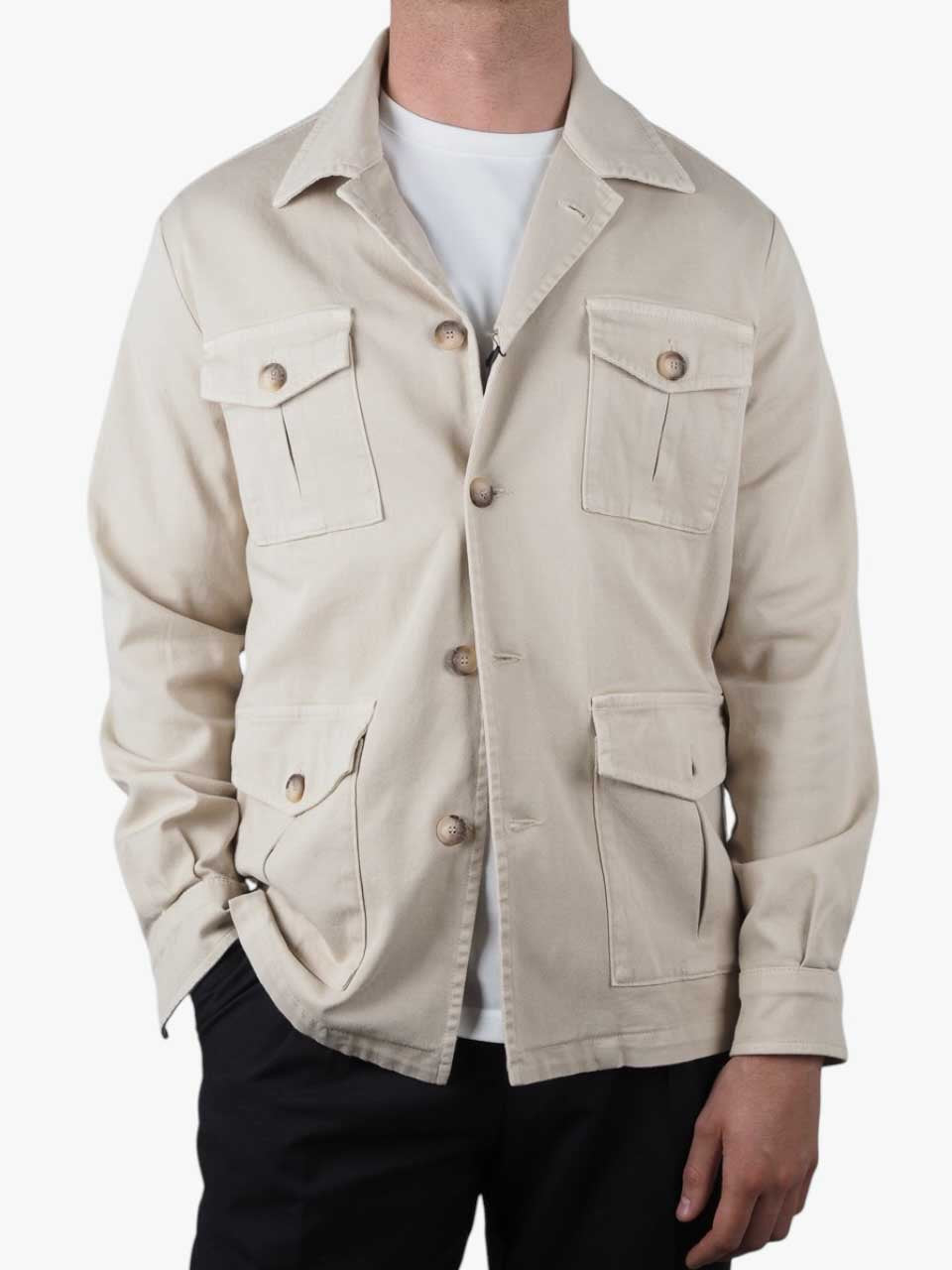 Cotton Twill Safari Jacket Beige