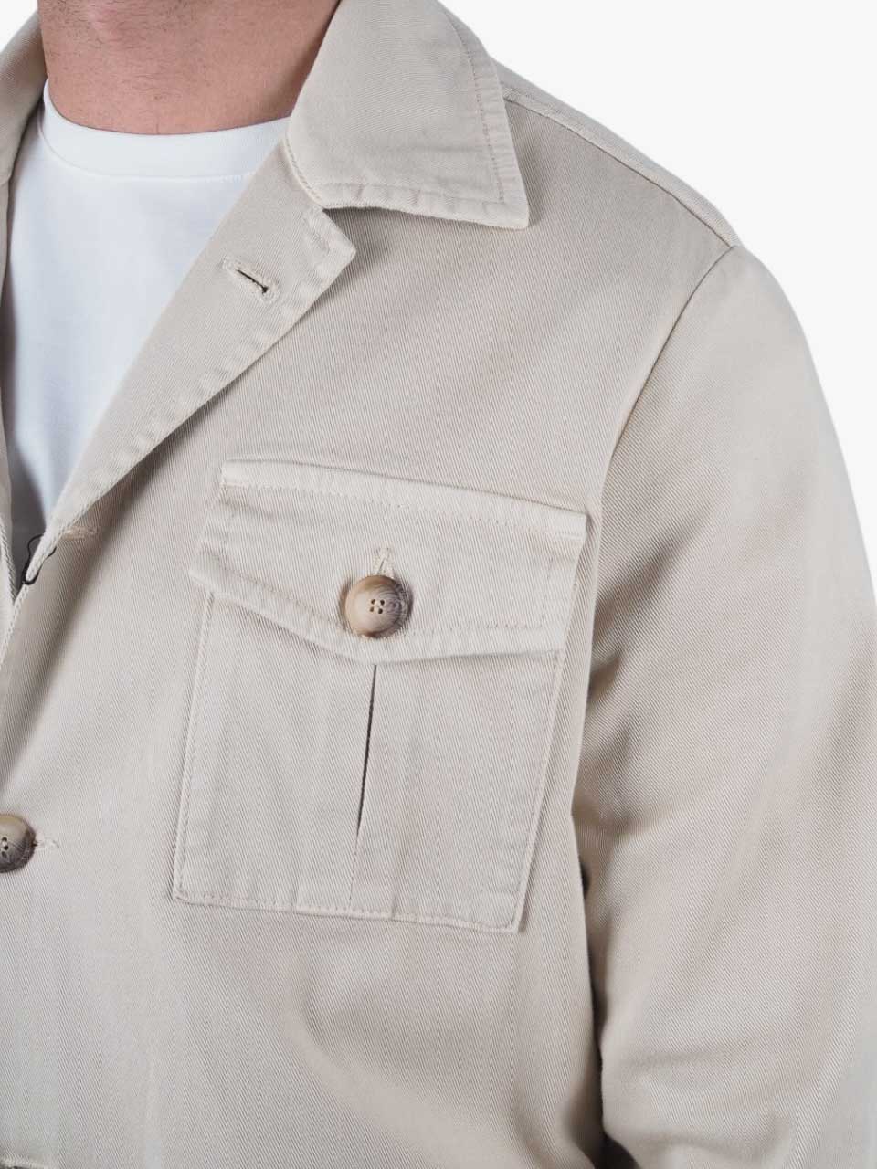 Cotton Twill Safari Jacket Beige