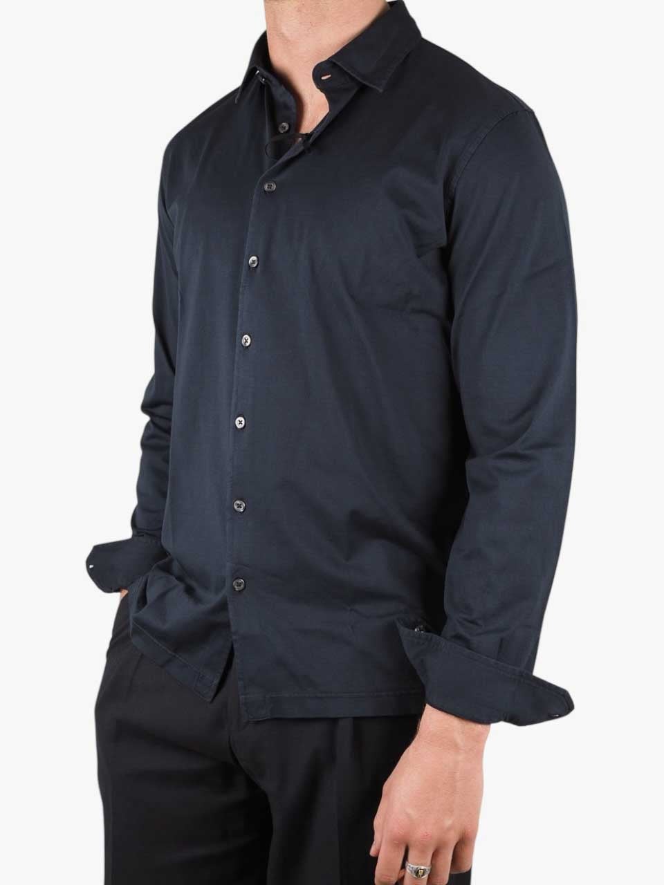 Long Sleeve Jersey Shirt Navy