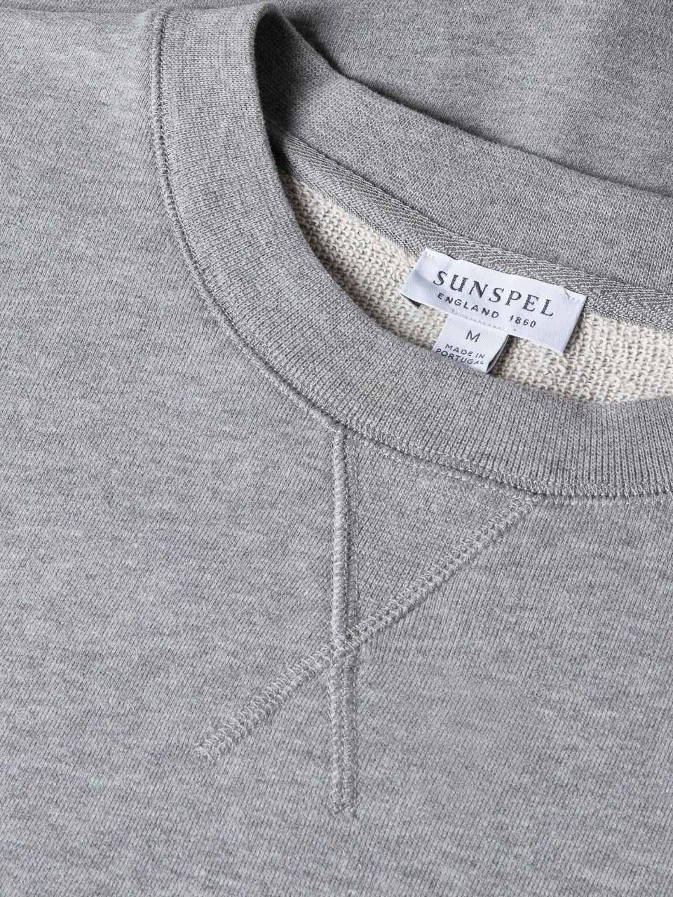Sunspel Cotton Loopback Sweatshirt In Grey Melange