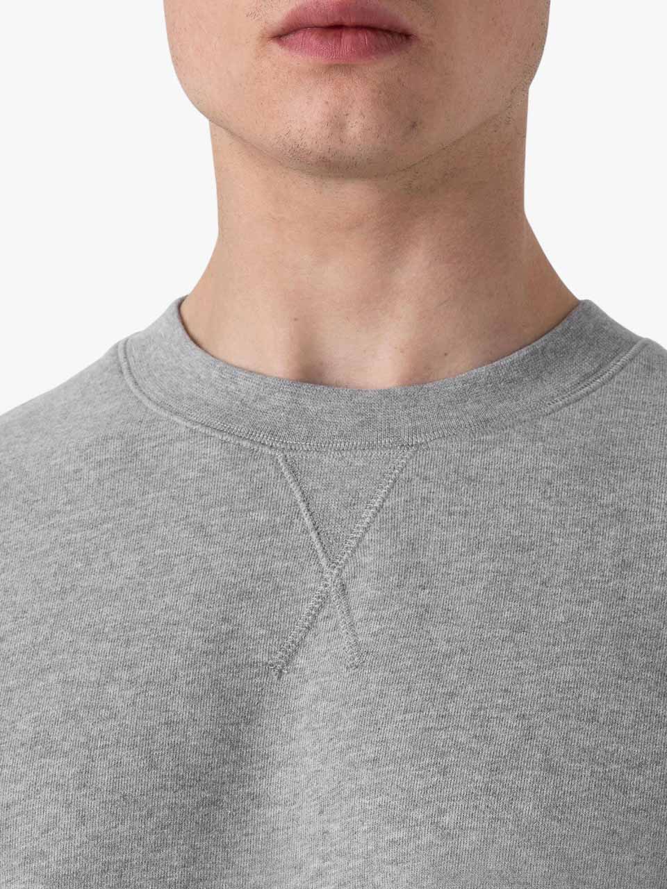 Sunspel Cotton Loopback Sweatshirt In Grey Melange