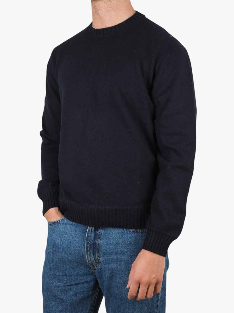 Felted Cashmere Sweater Navy