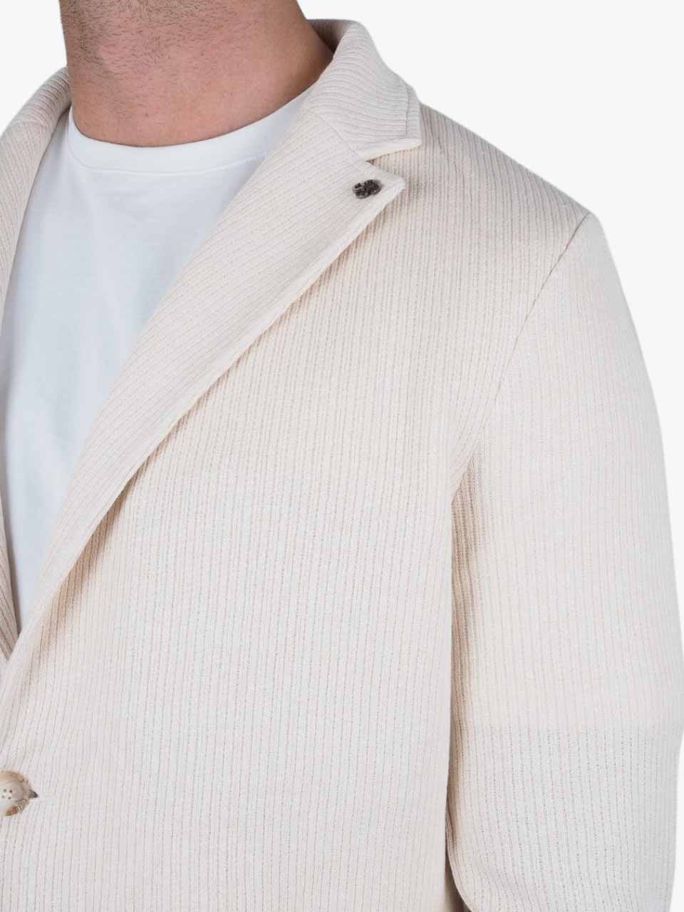 Knitted Linen Cotton Blazer Cream
