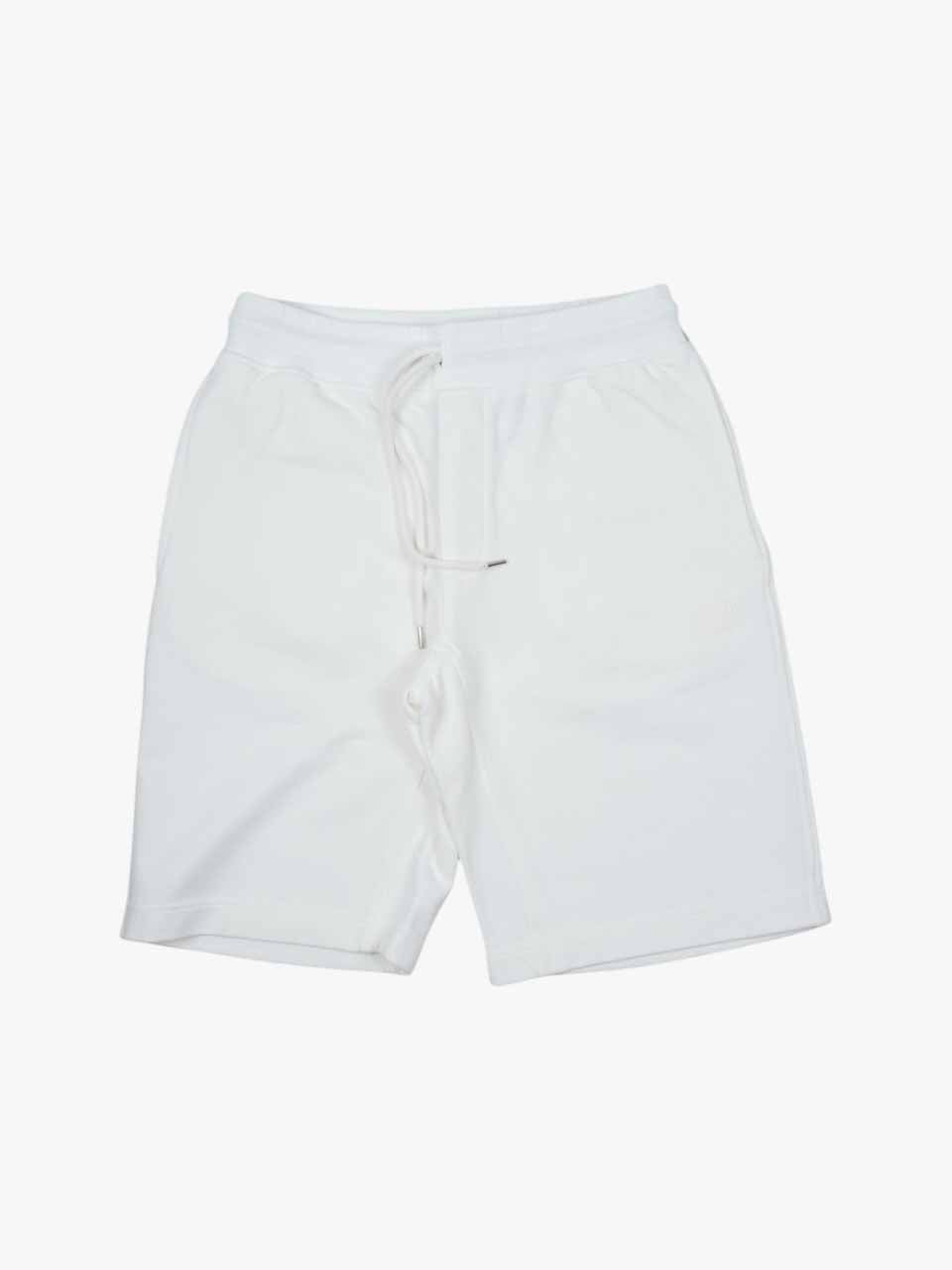 Cotton Diagonal Fleece Logo Shorts White