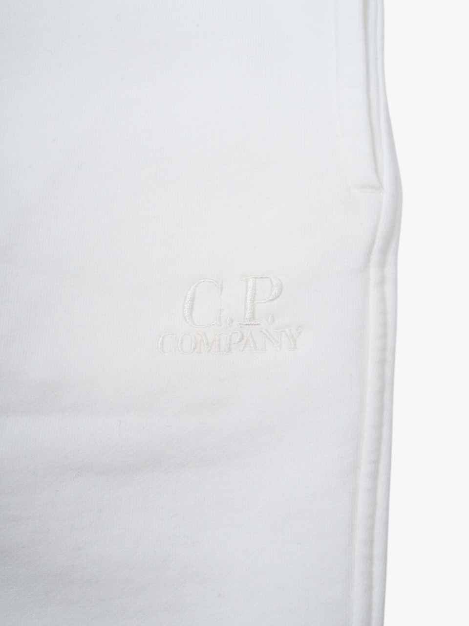 Cotton Diagonal Fleece Logo Shorts White
