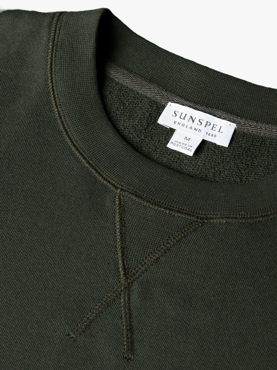 Sunspel Cotton Loopback Sweatshirt In Dark Green
