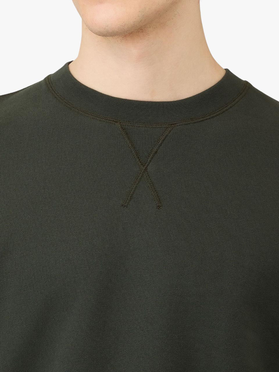 Sunspel Cotton Loopback Sweatshirt In Dark Green