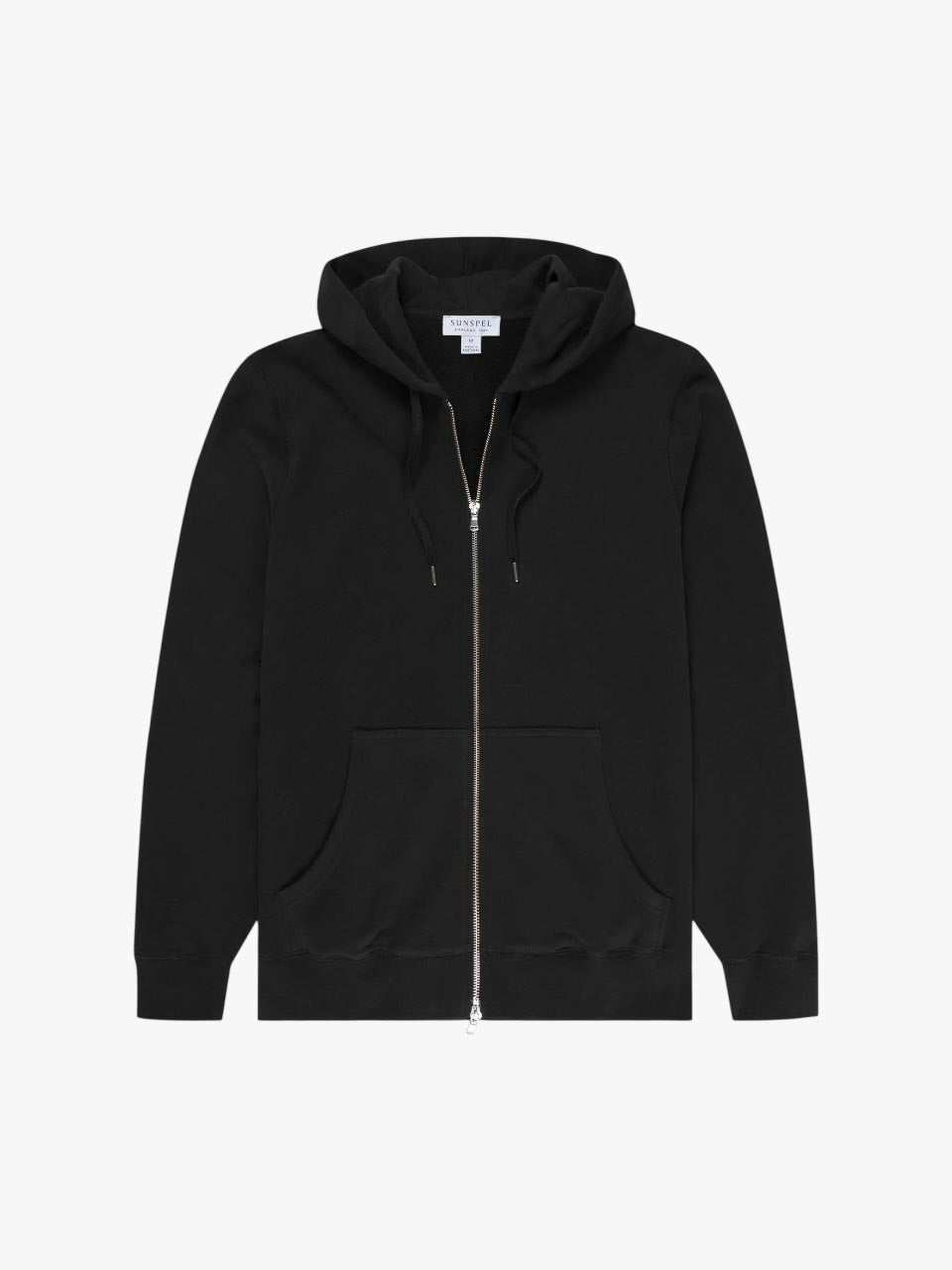 Sunspel Loopback Zip Hoody Black