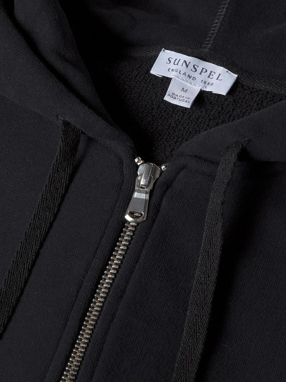 Sunspel Loopback Zip Hoody Black