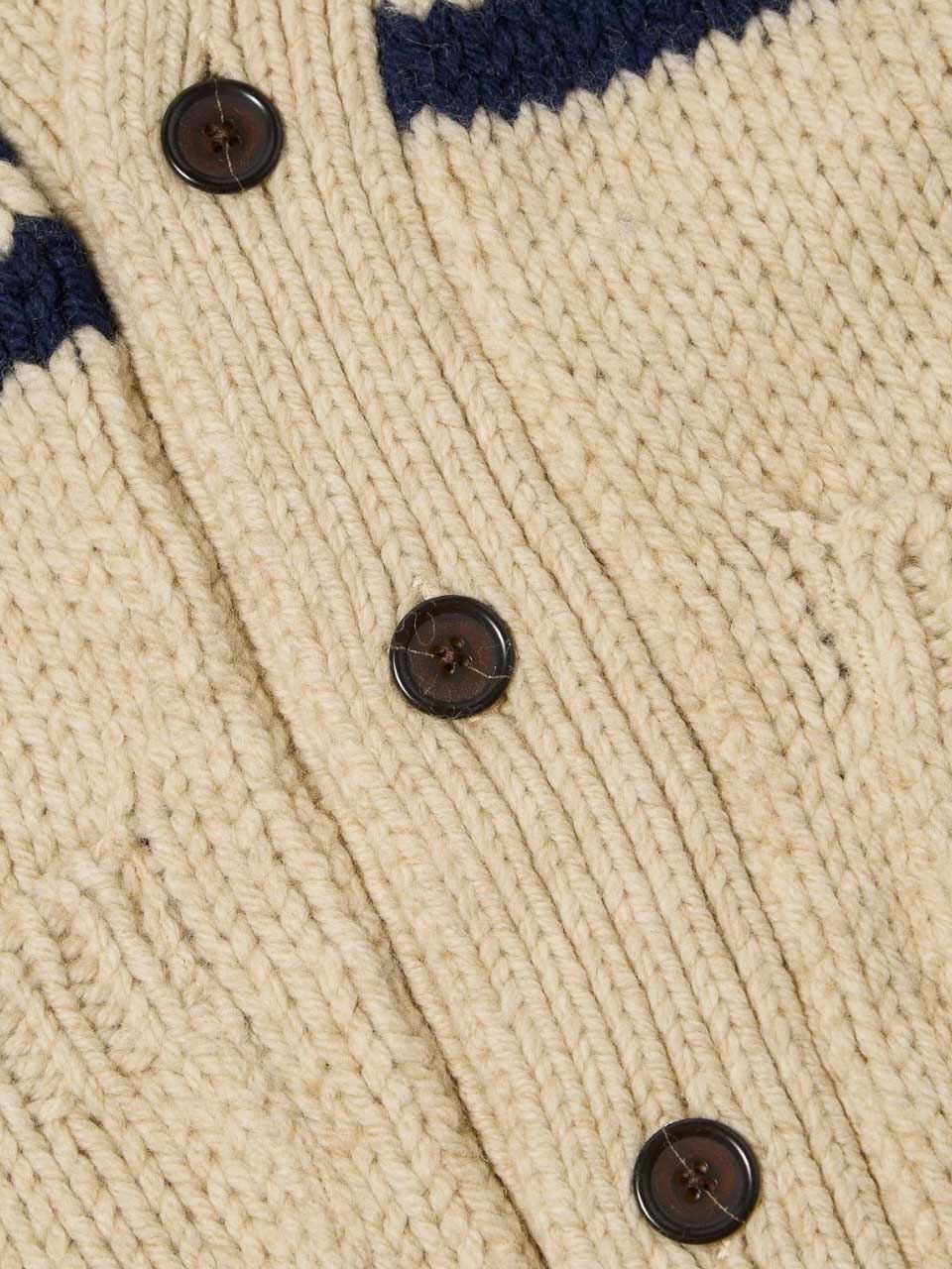 Universal Works Langdale Cardigan Beige/Nvay