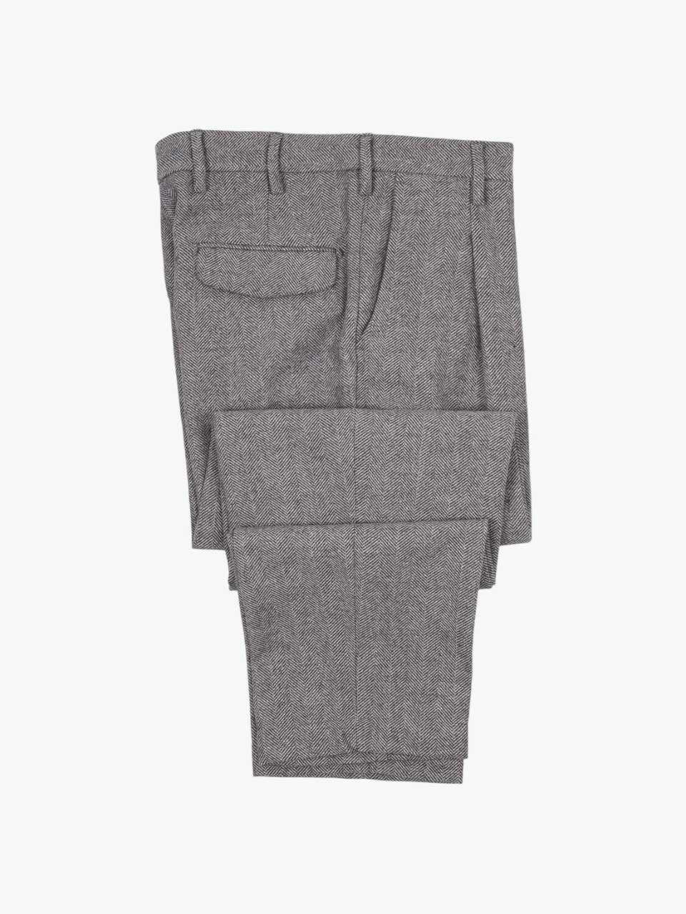 Myths Herringbone Trousers Pleats Grey