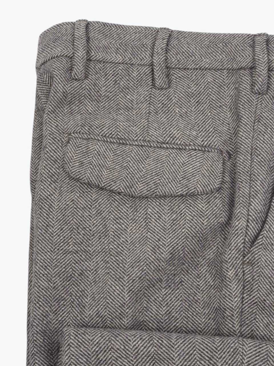 Myths Herringbone Trousers Pleats Grey