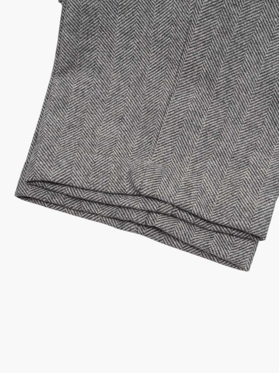 Myths Herringbone Trousers Pleats Grey