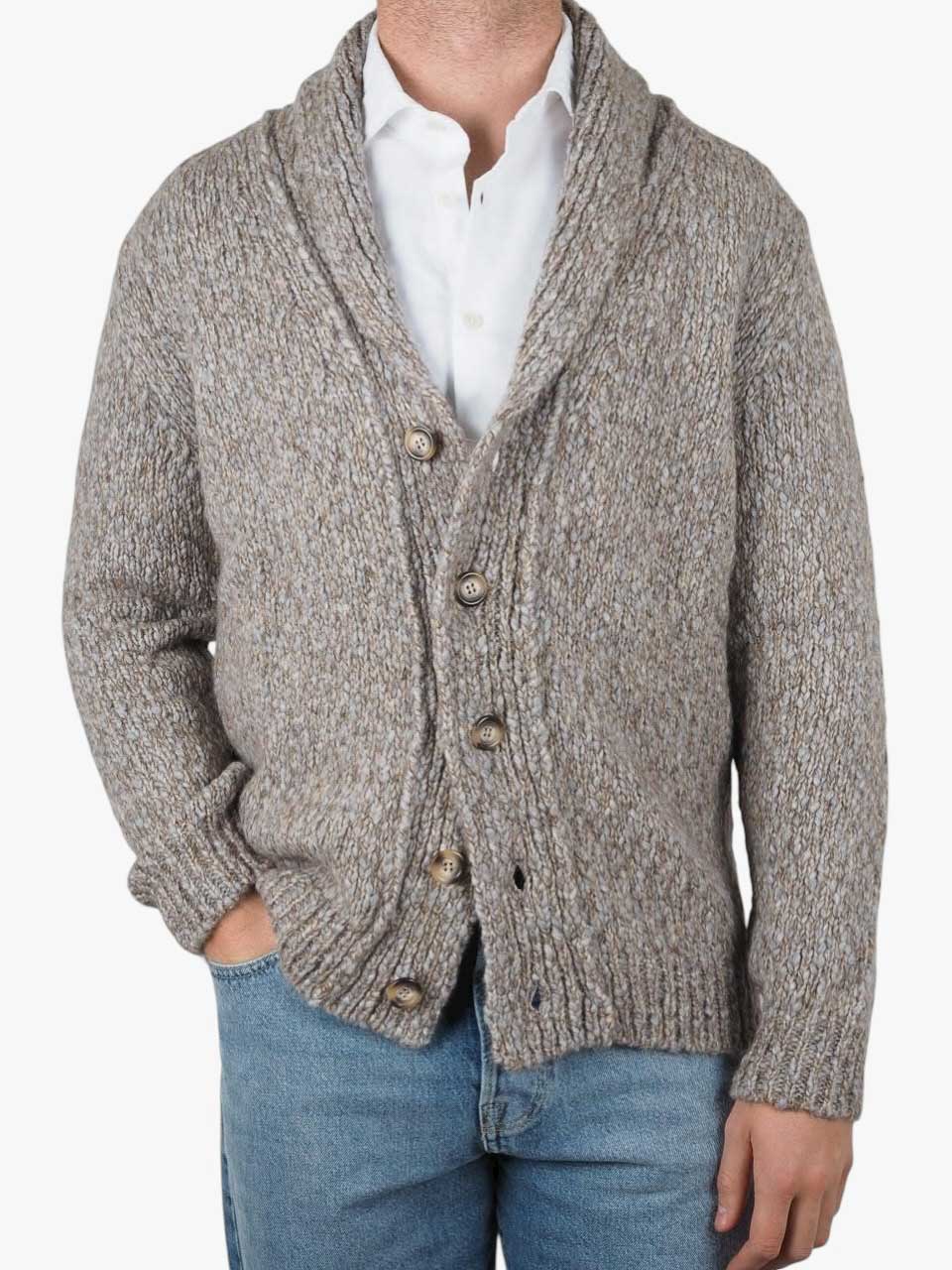 Morgano Wool Alpaca Cardigan Beige