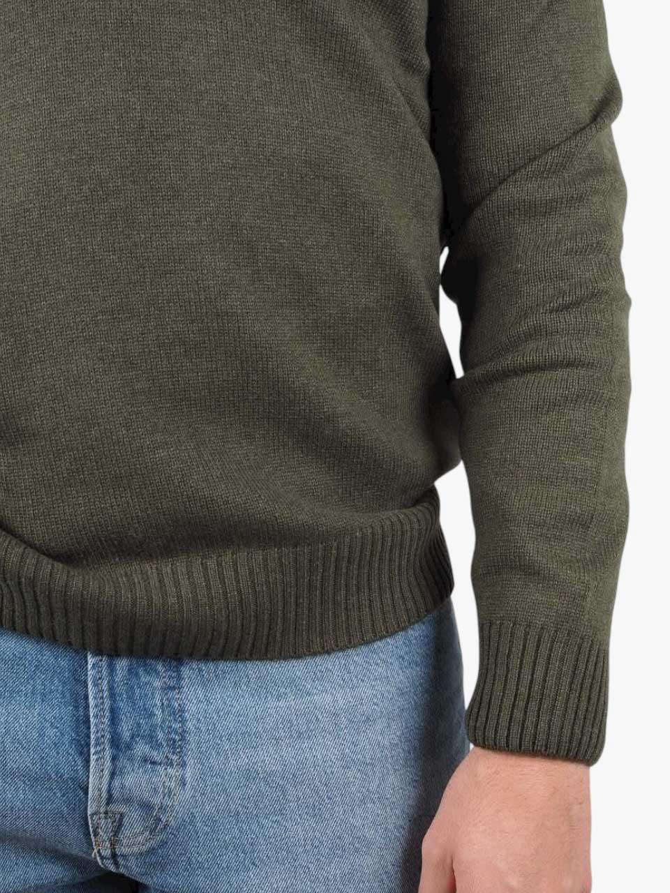 Half Zip Wool Sweater Green