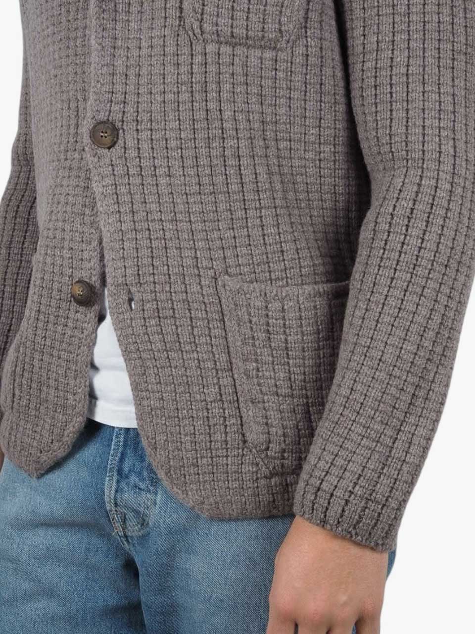 Gran Sasso Knitted Wool Cardigan Off Black