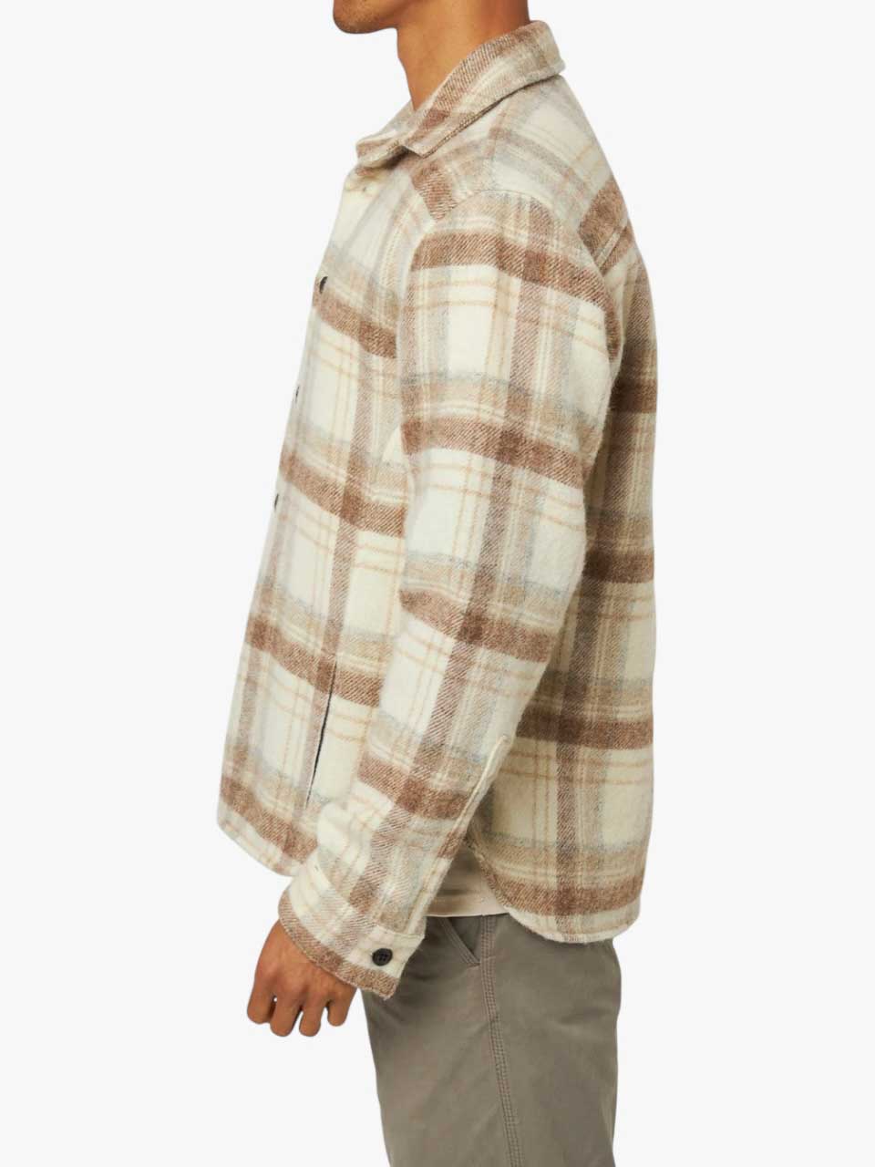 Peregrine Wool Checked Overshirt Beige