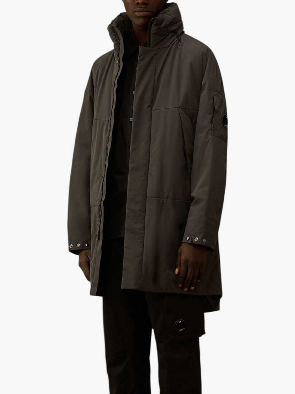 Pro-Tek Hooded Padded Parka Grey/Green