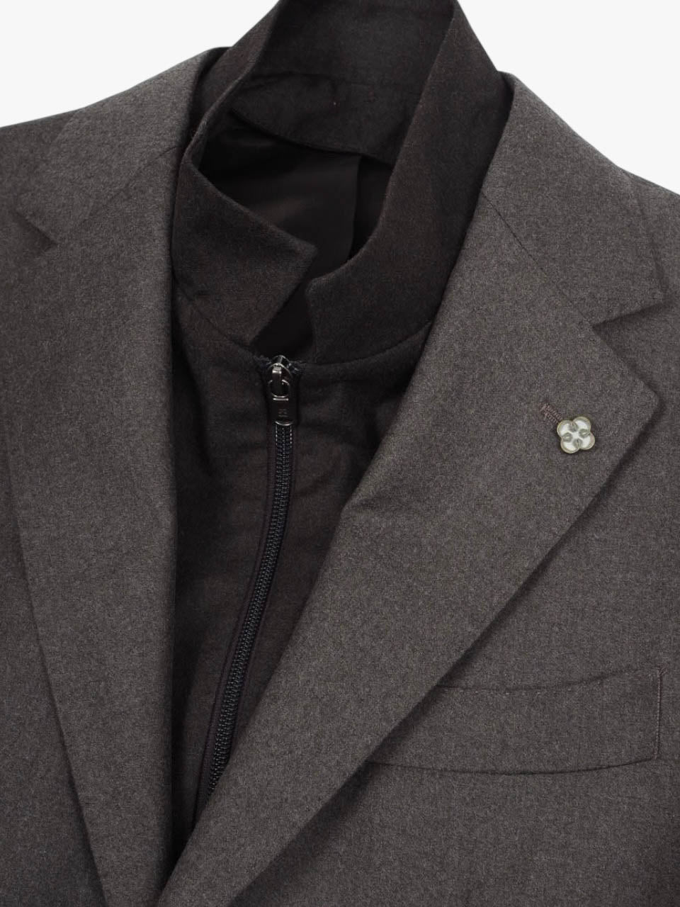 Studio 73 Flannel Blazer With Vest Brown