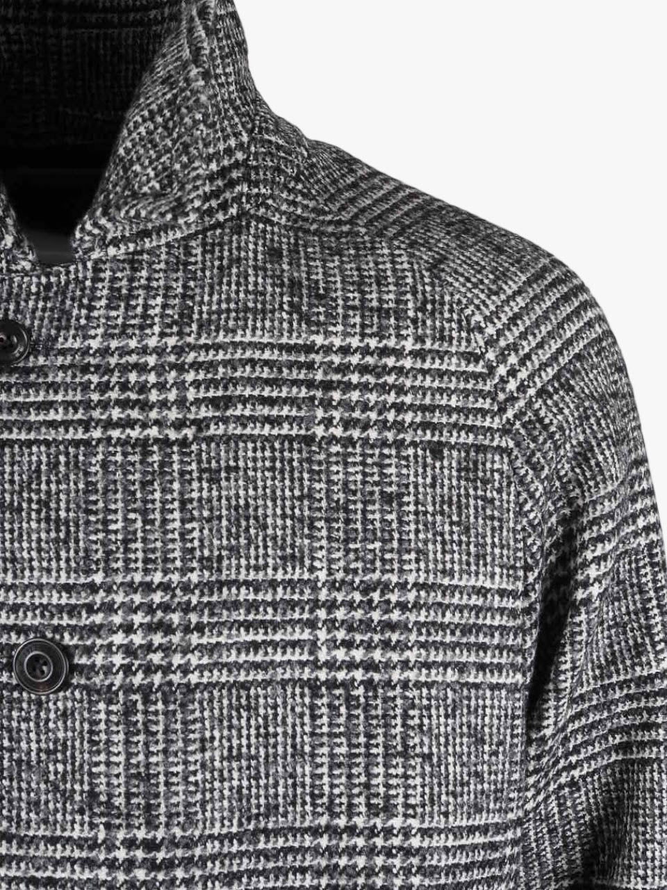 Checked Oversize Wool Coat Grey