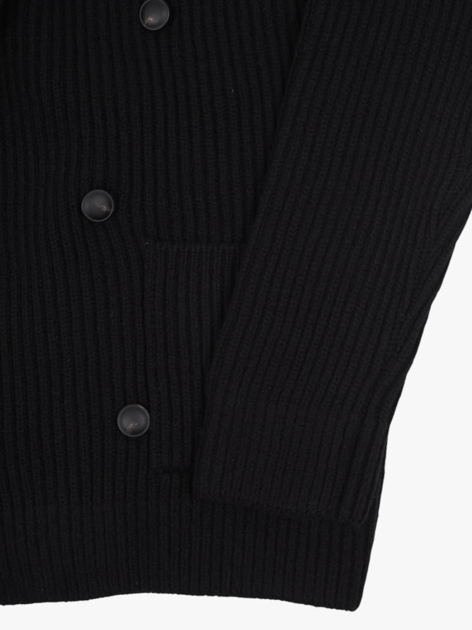 Knitted Wool Cardigan Black