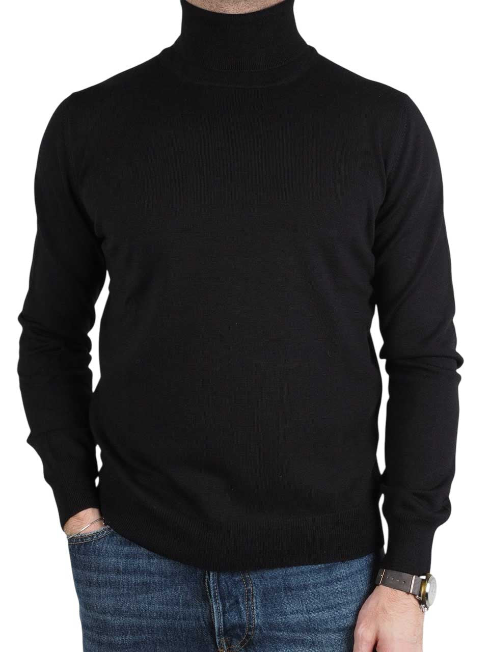 Gran Sasso Merino Wool Turtle Neck Black