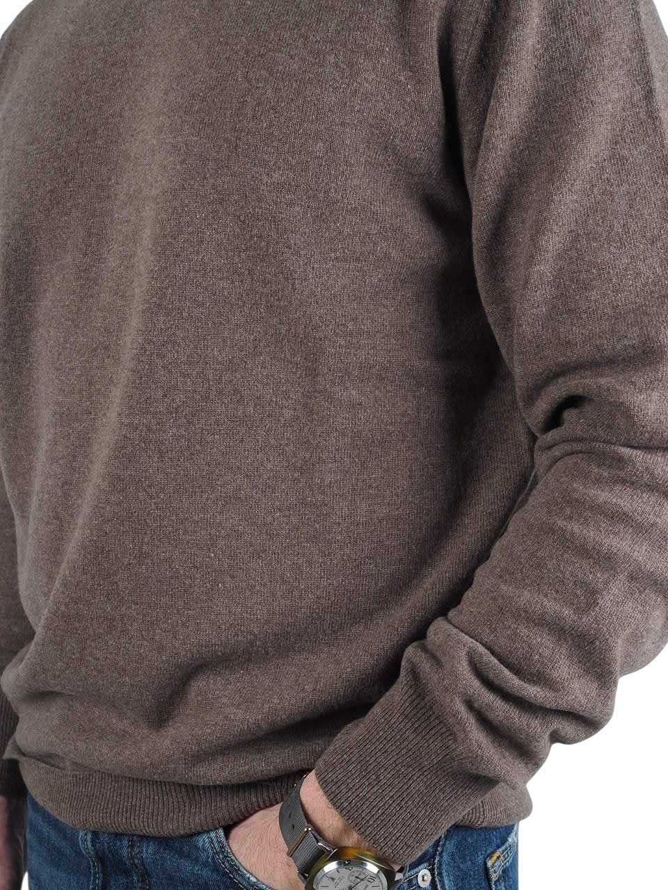 Morgano Knitted Wool Cashmere Turtle Neck Brown