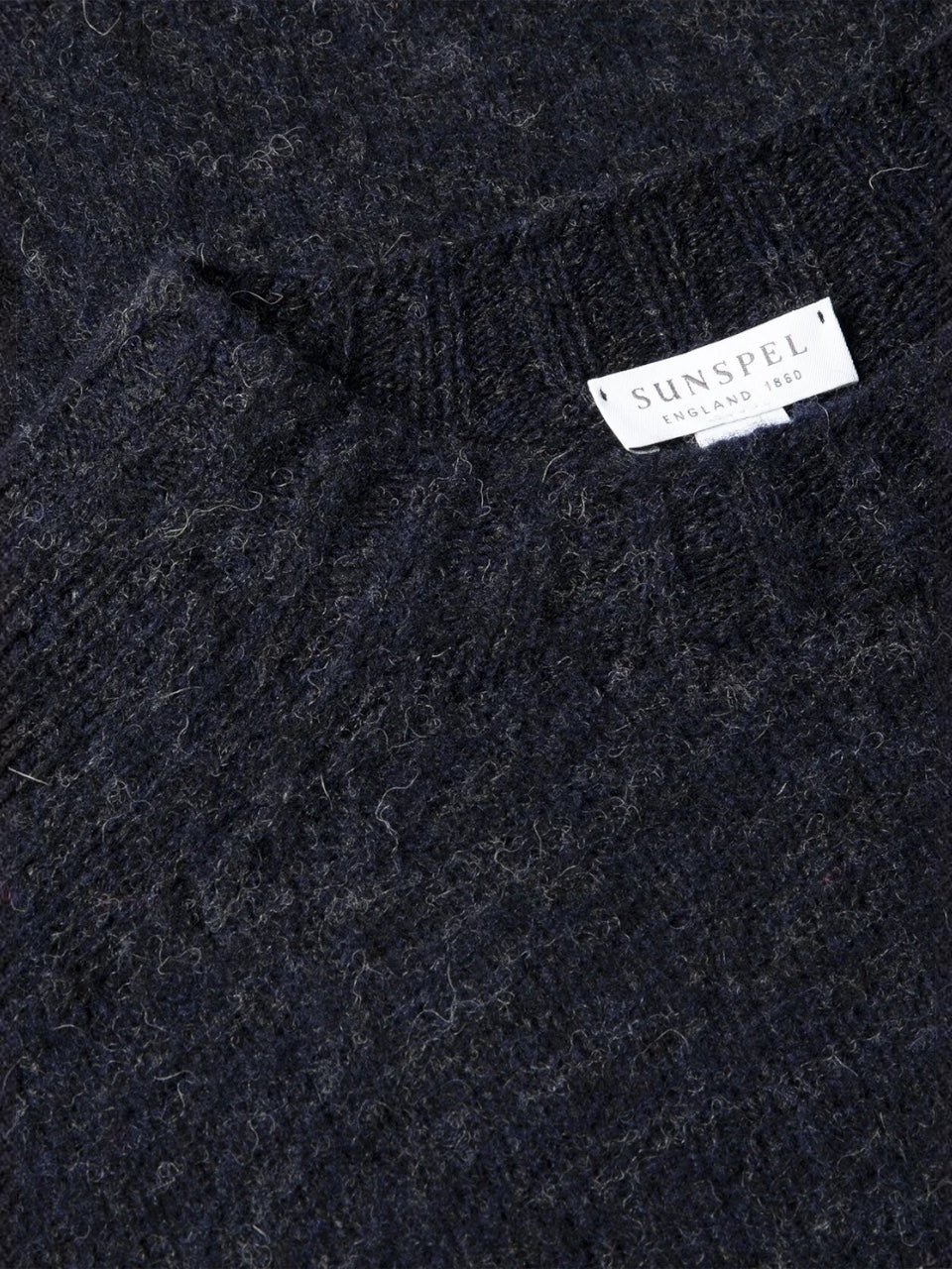 Sunspel Shetland Crew Neck Jumper Navy