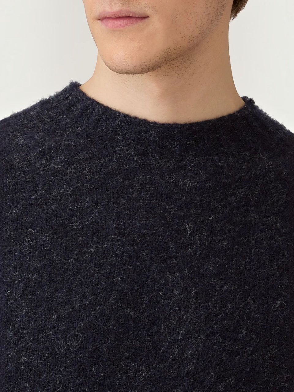 Sunspel Shetland Crew Neck Jumper Navy