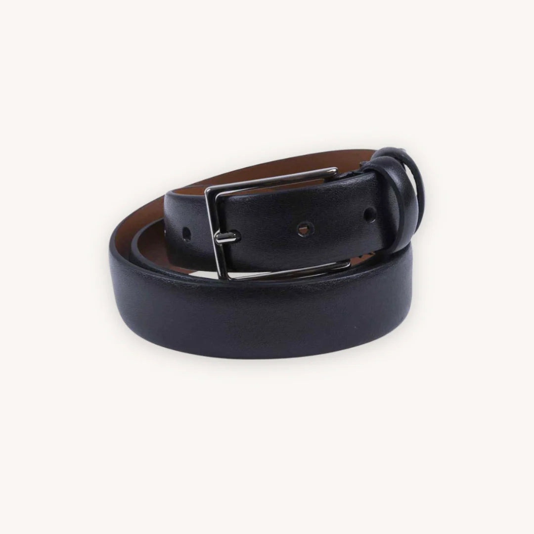 Portia Black Leather Belt
