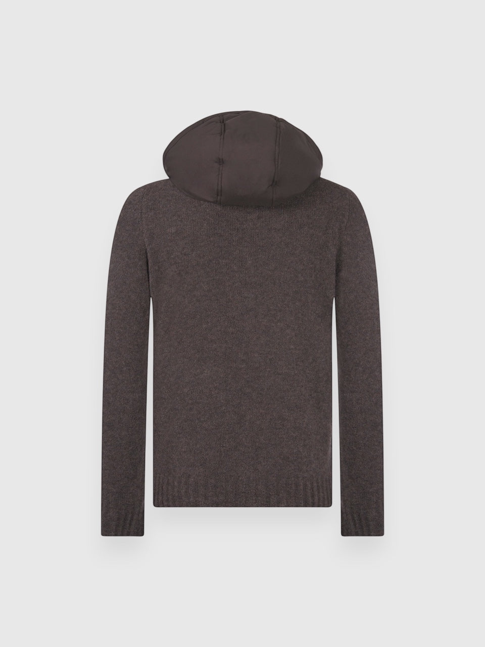 Gran Sasso Eco padding hooded boucle' full zip Brown
