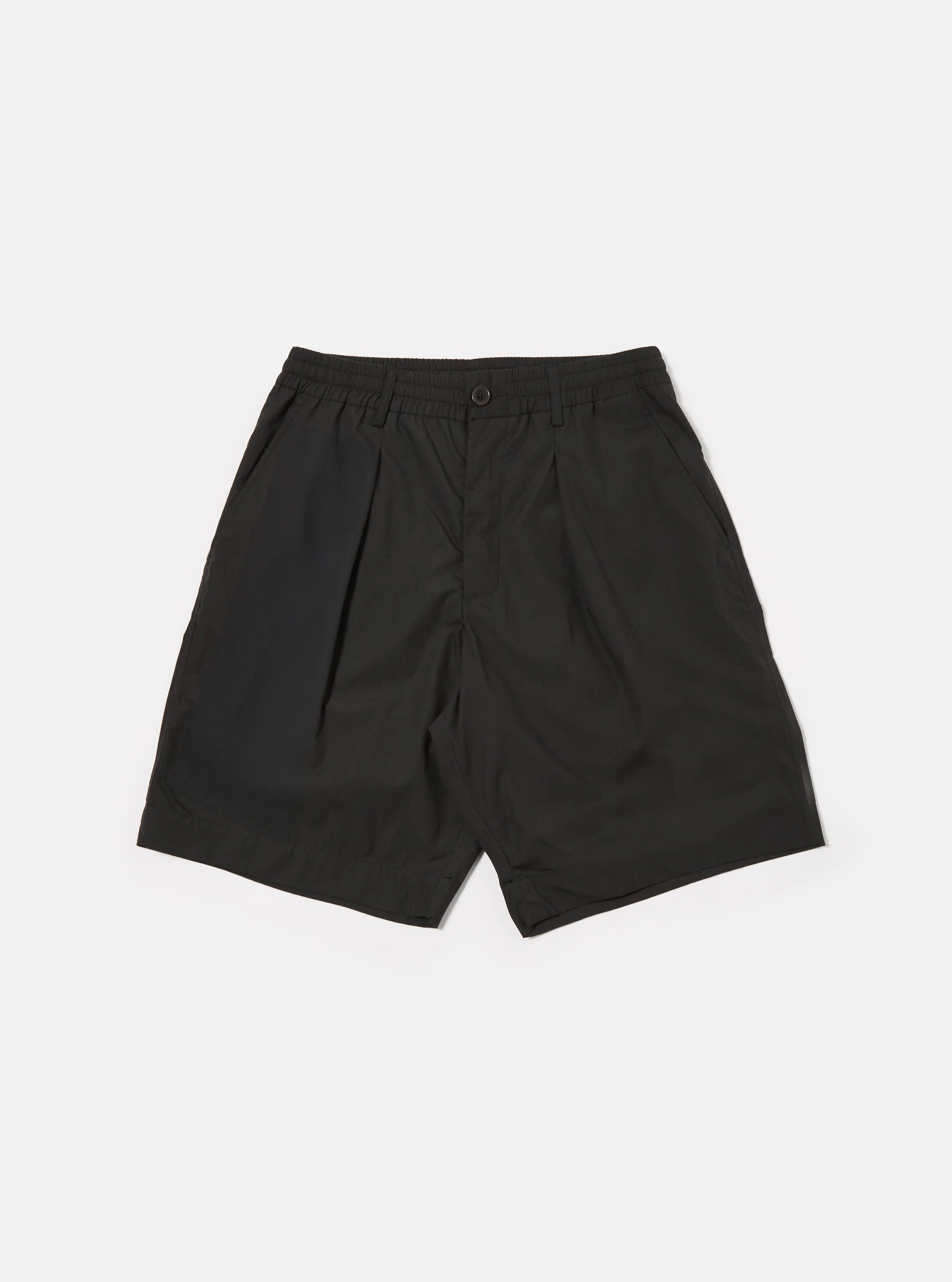 Recycled Polytech Pleated Track Short Black