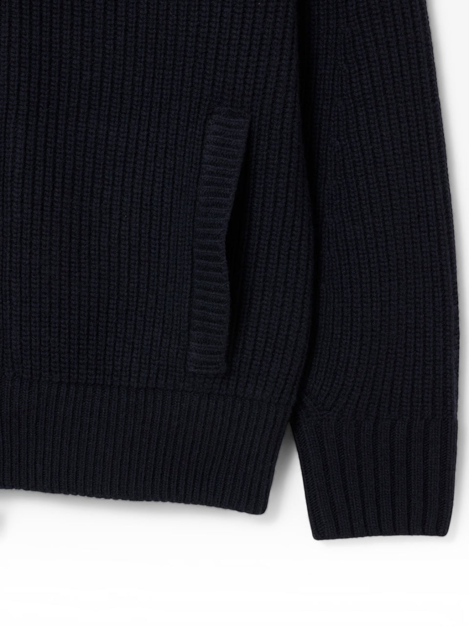 Lacoste Wool High Neck Zipped Sweater Navy