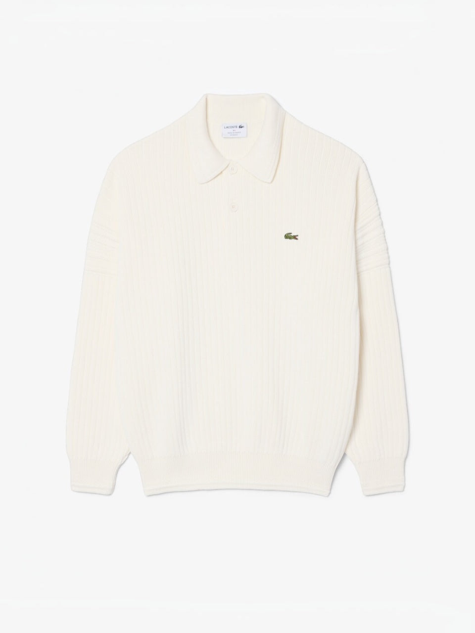Lacoste French Made Cotton Polo Collar Sweater