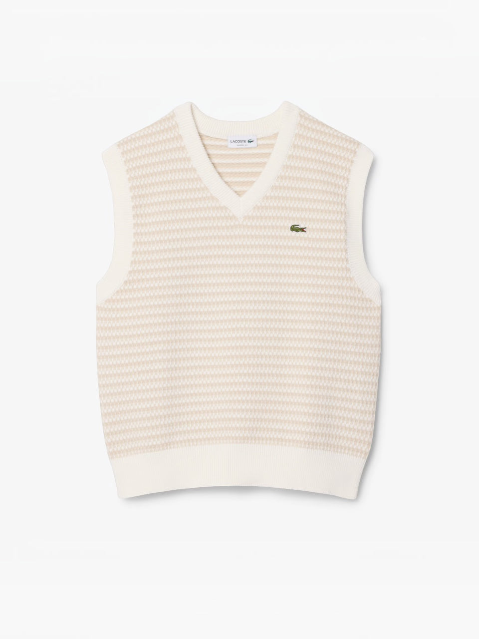 Lacoste Striped Knit Sweater Vest
